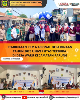 PEMBUKAAN PKM NASIONAL DESA BINAAN TAHUN 2025 UNIVERSITAS TERBUKA DI DESA WARU KECAMATAN PARUNG